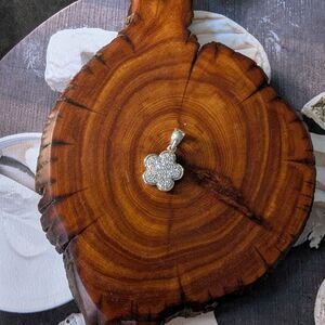 LAGOS Sterling silver faceted 0.50ctw white topaz floral flower pendant enhancer